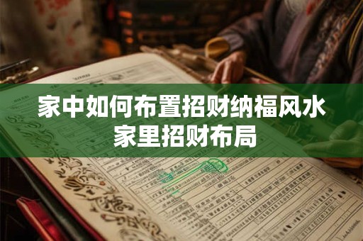 家中如何布置招财纳福风水 家里招财布局