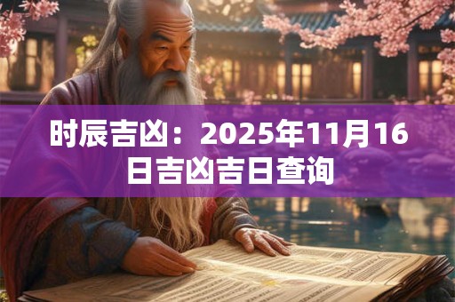 时辰吉凶：2025年11月16日吉凶吉日查询