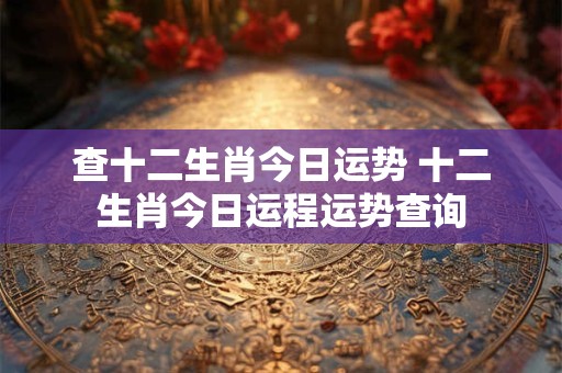 查十二生肖今日运势 十二生肖今日运程运势查询