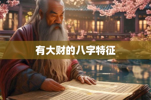 有大财的八字特征