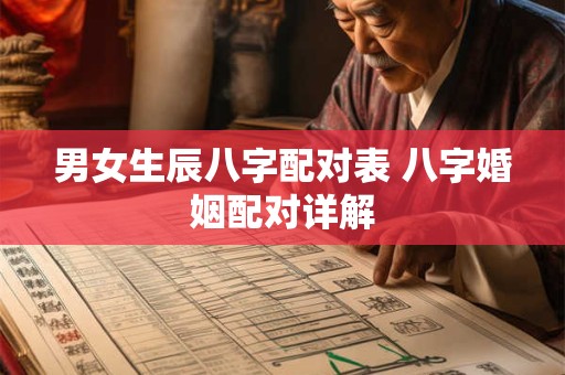 男女生辰八字配对表 八字婚姻配对详解