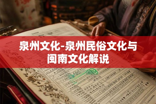 泉州文化-泉州民俗文化与闽南文化解说