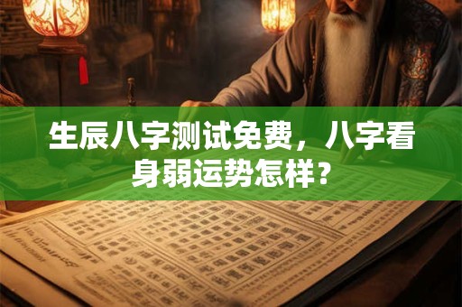 生辰八字测试免费，八字看身弱运势怎样？