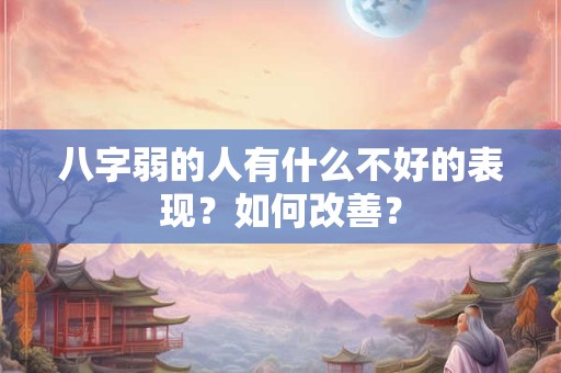 八字弱的人有什么不好的表现？如何改善？