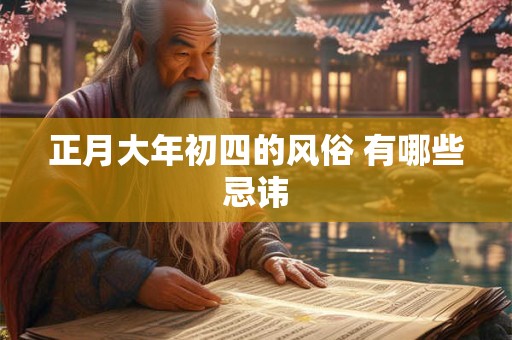 正月大年初四的风俗 有哪些忌讳