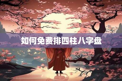 如何免费排四柱八字盘