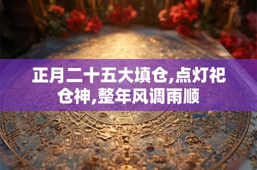正月二十五大填仓,点灯祀仓神,整年风调雨顺