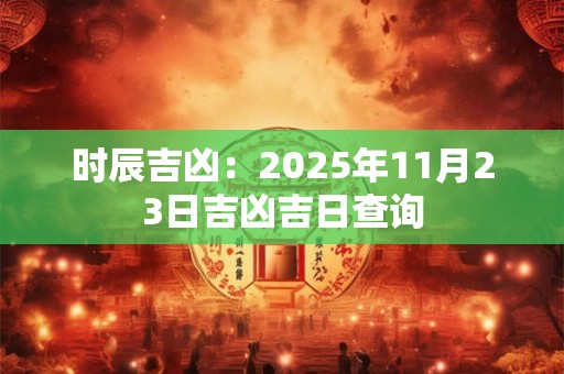 时辰吉凶：2025年11月23日吉凶吉日查询