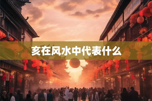 亥在风水中代表什么