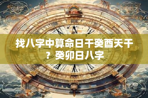 找八字中算命日干癸酉天干？癸卯日八字