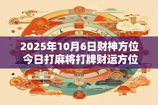 2025年10月6日财神方位 今日打麻将打牌财运方位
