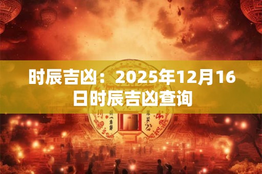 时辰吉凶：2025年12月16日时辰吉凶查询
