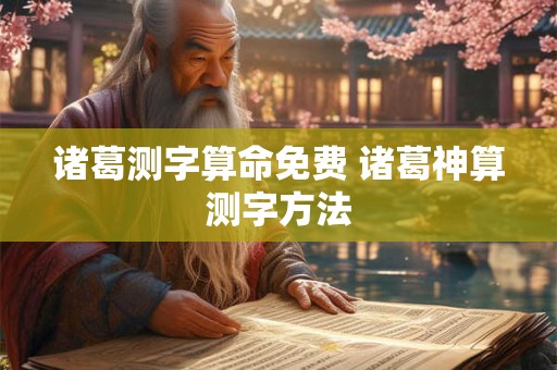 诸葛测字算命免费 诸葛神算测字方法