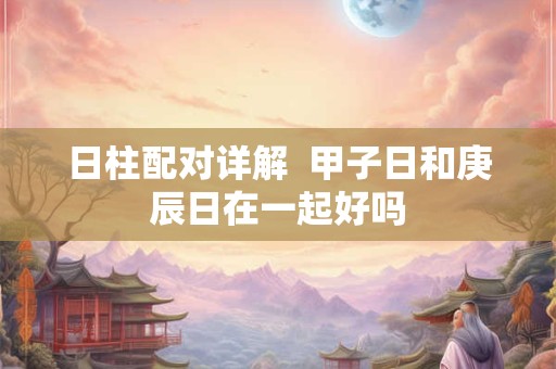 日柱配对详解  甲子日和庚辰日在一起好吗