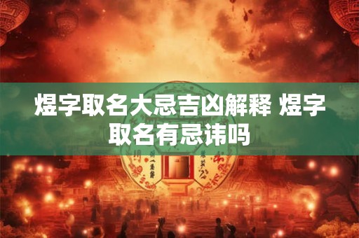 煜字取名大忌吉凶解释 煜字取名有忌讳吗