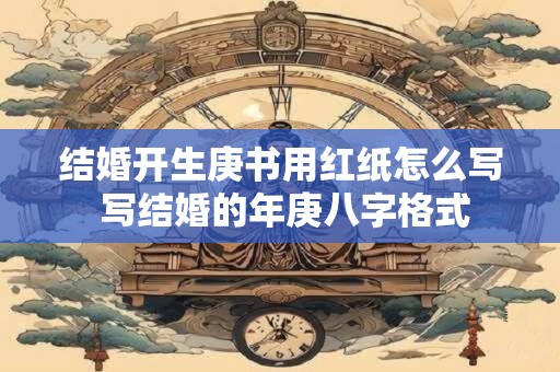 结婚开生庚书用红纸怎么写 写结婚的年庚八字格式