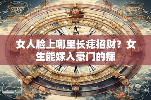女人脸上哪里长痣招财？女生能嫁入豪门的痣