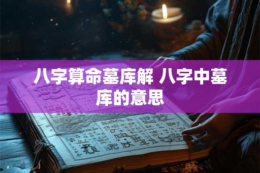 八字算命墓库解 八字中墓库的意思 八字算命墓库解 八字中墓库的意思