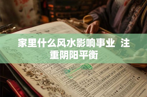 家里什么风水影响事业  注重阴阳平衡