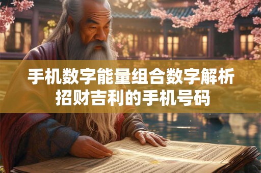 手机数字能量组合数字解析 招财吉利的手机号码