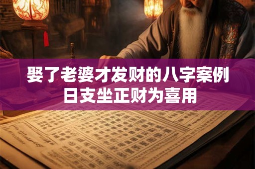 娶了老婆才发财的八字案例 日支坐正财为喜用
