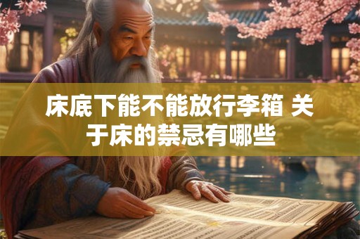 床底下能不能放行李箱 关于床的禁忌有哪些