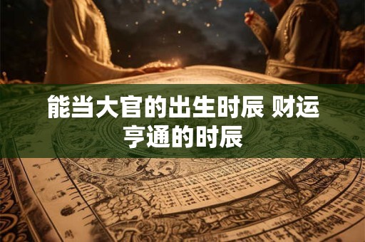 能当大官的出生时辰 财运亨通的时辰