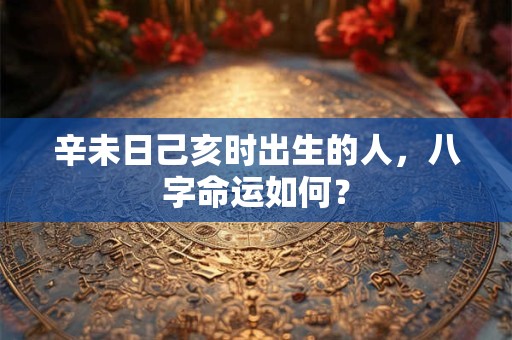 辛未日己亥时出生的人，八字命运如何？