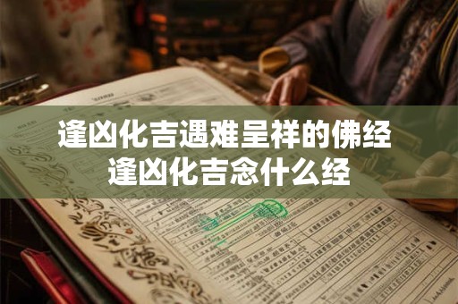 逢凶化吉遇难呈祥的佛经 逢凶化吉念什么经