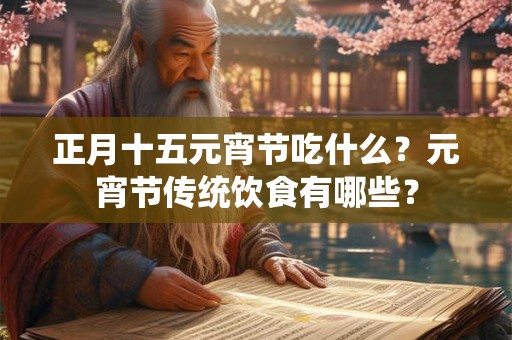 正月十五元宵节吃什么？元宵节传统饮食有哪些？