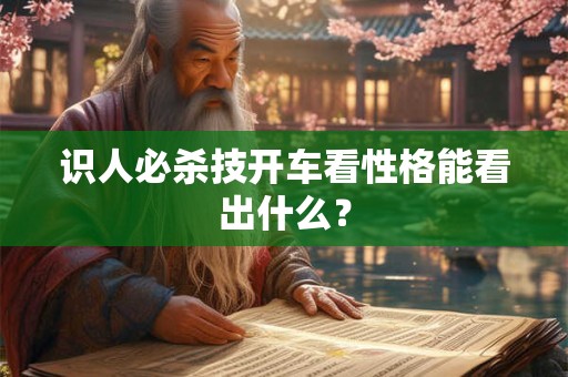 识人必杀技开车看性格能看出什么？