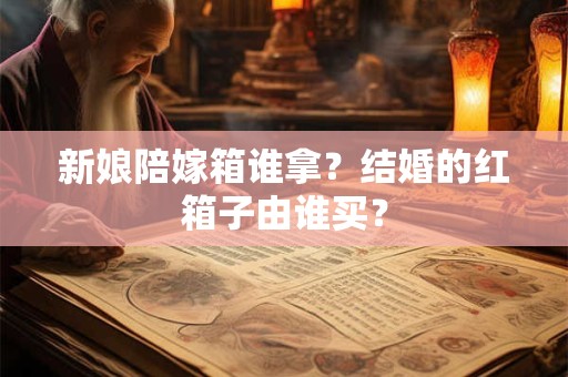 新娘陪嫁箱谁拿？结婚的红箱子由谁买？