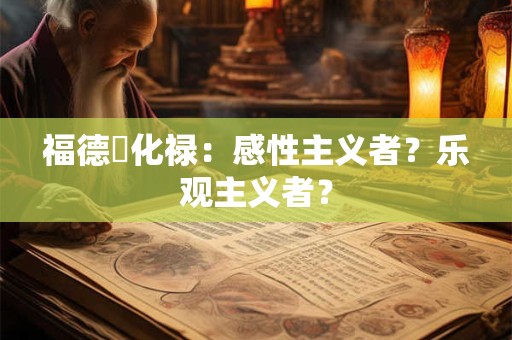 福德宮化禄：感性主义者？乐观主义者？