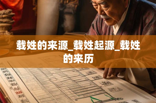 载姓的来源_载姓起源_载姓的来历