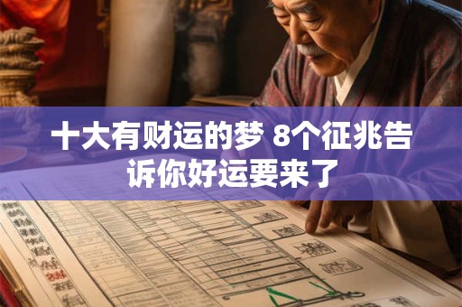 十大有财运的梦 8个征兆告诉你好运要来了