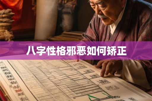 八字性格邪恶如何矫正
