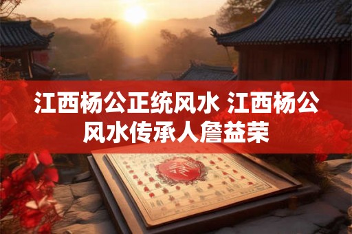江西杨公正统风水 江西杨公风水传承人詹益荣