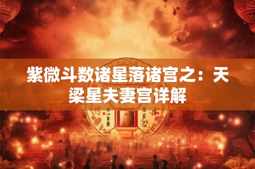 紫微斗数诸星落诸宫之：天梁星夫妻宫详解