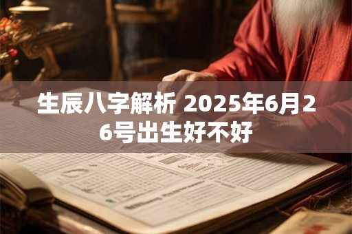 生辰八字解析 2025年6月26号出生好不好