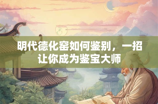 明代德化窑如何鉴别，一招让你成为鉴宝大师