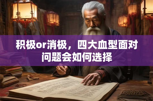 积极or消极，四大血型面对问题会如何选择