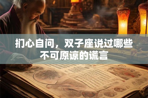 扪心自问，双子座说过哪些不可原谅的谎言