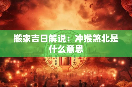 搬家吉日解说：冲猴煞北是什么意思