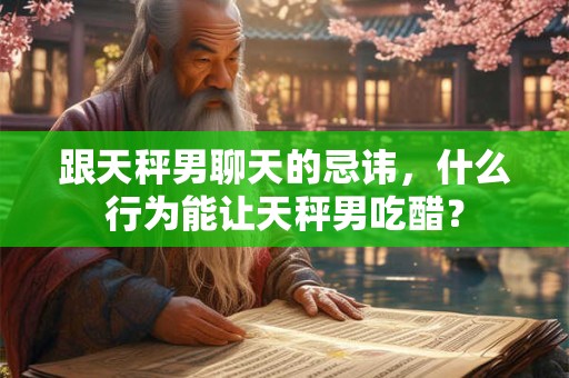 跟天秤男聊天的忌讳，什么行为能让天秤男吃醋？