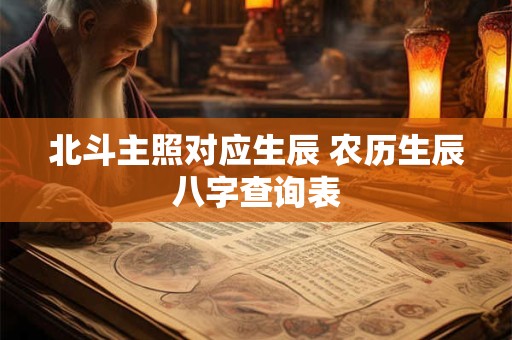 北斗主照对应生辰 农历生辰八字查询表