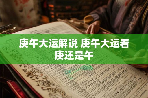 庚午大运解说 庚午大运看庚还是午