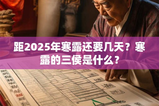 距2025年寒露还要几天？寒露的三侯是什么？