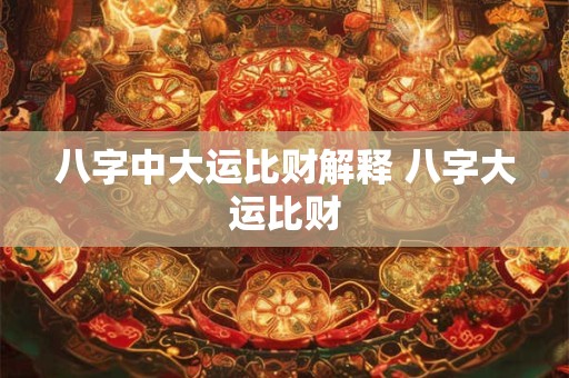 八字中大运比财解释 八字大运比财