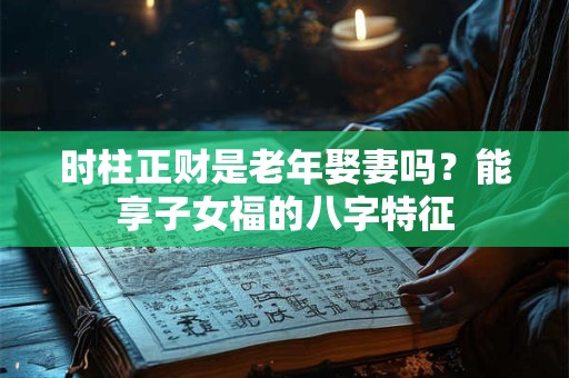 时柱正财是老年娶妻吗？能享子女福的八字特征