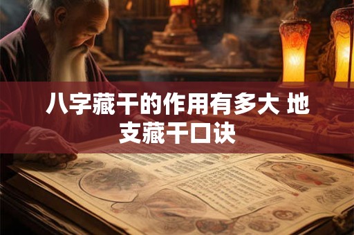 详细阅读:八字藏干的作用有多大 地支藏干口诀 八字藏干的作用有多大 地支藏干口诀